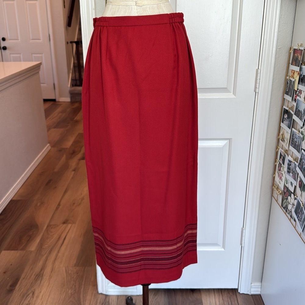 90s vintage southwest fringe midi skirt - Picture 11 of 12